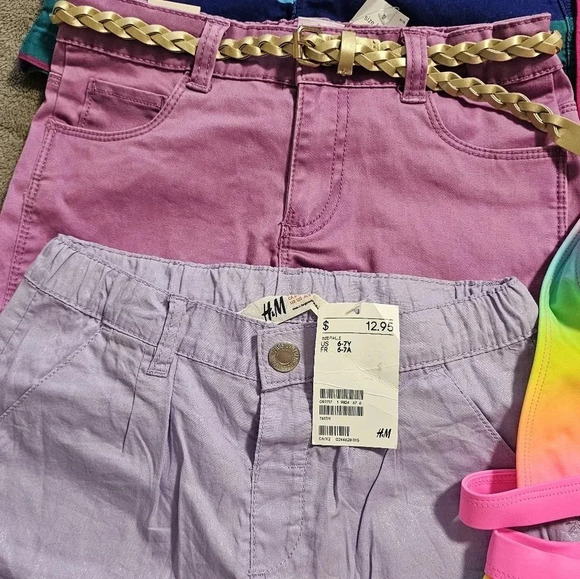 BUNDLE Girls Summer 10 items Clothing Swimwear Bikini Shorts Leggings si… - Picture 2 of 4